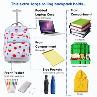 Foto 3 | Foto 3 | Mochila Enrollable J World Sundance 20 Con Funda Para Portátil Azul Marino - Venta Internacional.
