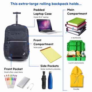 Foto 3 | Foto 3 | Mochila Rolling J World Sundance 20 Con Funda Para Portátil Negra - Venta Internacional.