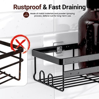 Foto 4 | Foto 4 | Estantería Adhesiva Para Colgar Shower Caddies Wowbox Paquete De 2 Color Negro - Venta Internacional.