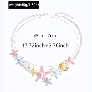 Foto 3 | Foto 3 | Collar Bjr Macaron Con Colorida Cadena Con Forma De Concha Y Estrella De Mar - Venta Internacional.