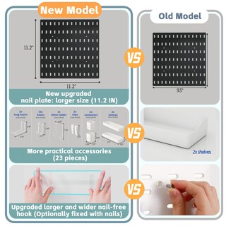 Foto 3 | Foto 3 | Organizador De Pared Con Tablero Perforado Nafenai Modular Con Accesorios Color Negro - Venta Internacional.