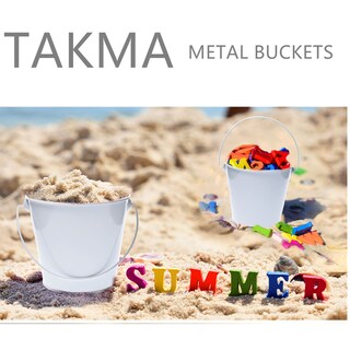 Foto 6 | Foto 6 | Paquete De 6 Cubos Pequeños De Metal Takma Color Galvanizado 4.3 Pulgadas - Venta Internacional.