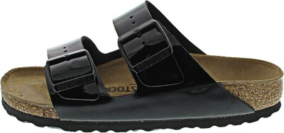 Foto 1 | Foto 1 | Mules Birkenstock Arizona Sfb Birko-flor Para Mujer Color Negro Y Dorado - Venta Internacional.
