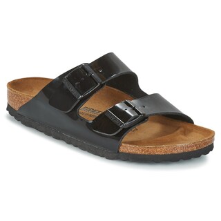 Foto 2 | Foto 2 | Mules Birkenstock Arizona Sfb Birko-flor Para Mujer Color Negro Y Dorado - Venta Internacional.