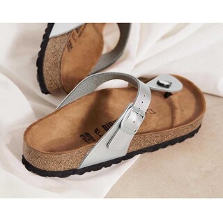 Foto 2 | Foto 2 | Chancletas Birkenstock Birkenstock Para Mujer Color Plateado Metalizado Modelo Birko Flor 7 - Venta Internacional.