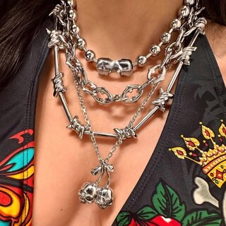 Foto 2 | Foto 2 | Collar Bjr Con Colgante De Clavícula Y Calavera Diseño De Bambú Espinoso - Venta Internacional.