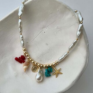 Foto 3 | Foto 3 | Collar Bjr Con Perlas De Imitación De Estrella De Mar Con Forma De Estrella De Mar Colorida De Estil - Venta Internacional.