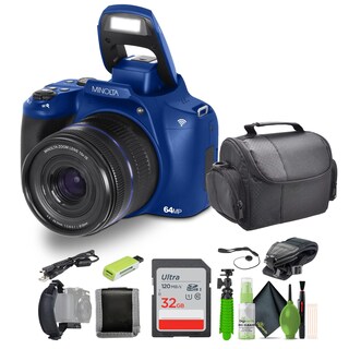Foto 1 | Foto 1 | Cámara Digital Minolta 64mp Auto Focus 10x Zoom 4k Azul - Venta Internacional.