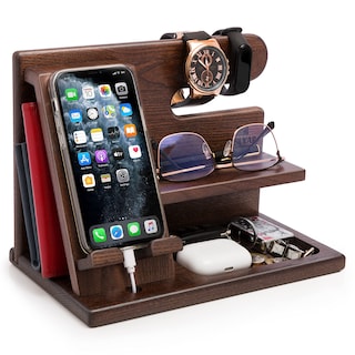 Foto 1 | Foto 1 | Soporte De Teléfono De Madera Organizador De Mesita De Noche Teslyar - Venta Internacional.