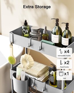 Foto 5 | Foto 5 | Organizadores De Baño Storage Cart Pipishell Slim De 3 Niveles  Color Gris - Venta Internacional.