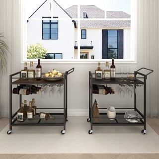 Foto 2 | Foto 2 | Carrito De Bar Laatooree Para El Hogar Bicolor Con Estantes De Almacenamiento - Venta Internacional.