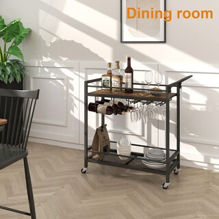 Foto 4 | Foto 4 | Carrito De Bar Laatooree Para El Hogar Bicolor Con Estantes De Almacenamiento - Venta Internacional.
