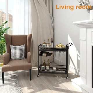 Foto 5 | Foto 5 | Carrito De Bar Laatooree Para El Hogar Bicolor Con Estantes De Almacenamiento - Venta Internacional.