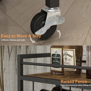Foto 7 | Foto 7 | Carrito De Bar Laatooree Para El Hogar Bicolor Con Estantes De Almacenamiento - Venta Internacional.