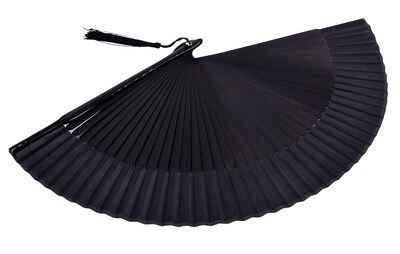 Foto 4 | Foto 4 | Abanico Plegable Amajiji De Seda De Bambú De Mano 21 Cm Negro - Venta Internacional.