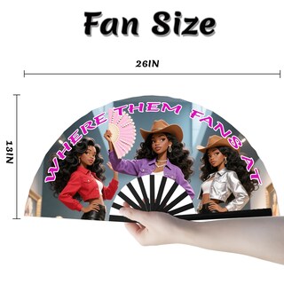 Foto 3 | Foto 3 | Abanico De Mano Zyinoant Grande De 33 Cm Para Decoración De Baile En Línea - Venta Internacional.