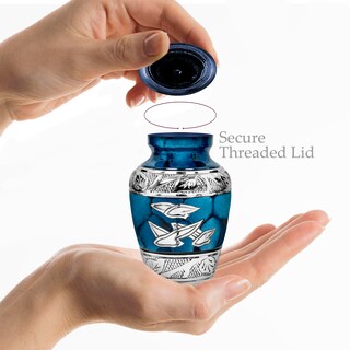 Foto 4 | Foto 4 | Urna Funeraria Trupoint Memorials Pequeños Pájaros Azules Aluminio - Venta Internacional.