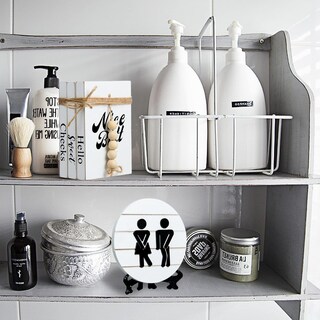 Foto 5 | Foto 5 | Divertidos Letreros De Baño Farmhouse Lenkyin Con Pila De Libros - Venta Internacional.