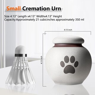 Foto 2 | Foto 2 | Urna Para Mascotas Jevaco  Diseño De Pata De Cerámica Gris-blanca  400 Ml - Venta Internacional.