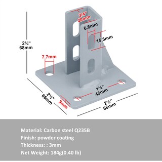 Foto 2 | Foto 2 | Base De Montaje En Suelo Para Perfil De Aluminio Con Ranura En T 2020 X6 Yidu69q - Venta Internacional.