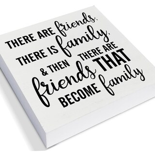 Foto 2 | Foto 2 | Cartel Decorativo De Madera Con Forma De Caja De Madera Con Texto «there Are Friends Family» - Venta Internacional.