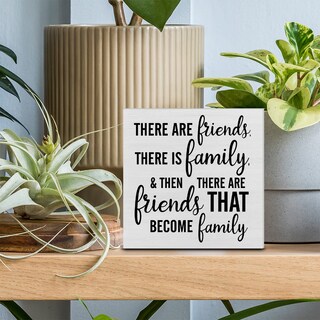 Foto 3 | Foto 3 | Cartel Decorativo De Madera Con Forma De Caja De Madera Con Texto «there Are Friends Family» - Venta Internacional.