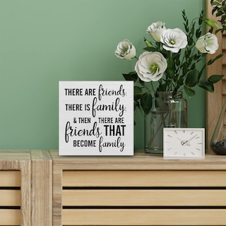 Foto 4 | Foto 4 | Cartel Decorativo De Madera Con Forma De Caja De Madera Con Texto «there Are Friends Family» - Venta Internacional.