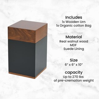Foto 7 | Foto 7 | Urna De Cremación Aspenstudio Madera De Nogal Negro 11 Litros (235 Libras) - Venta Internacional.
