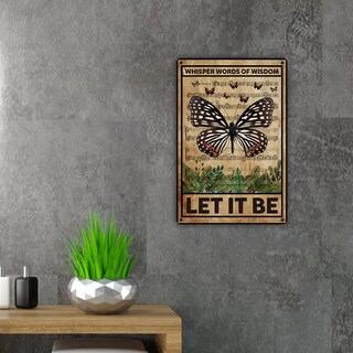 Foto 3 | Foto 3 | Letrero De Metal Para Pared Con Diseño De Lata Qiongqi Let It Be The Beatles - Venta Internacional.
