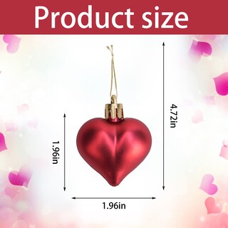 Foto 2 | Foto 2 | Ornaments Iceyyyy En Forma De Corazón Para El Día De San Valentín 60 Unidades De Plástico Rojo - Venta Internacional.