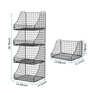 Foto 6 | Foto 6 | Cestas De Alambre Apilables Lyuwanxian Closet Storage Paquete De 4 - Venta Internacional.
