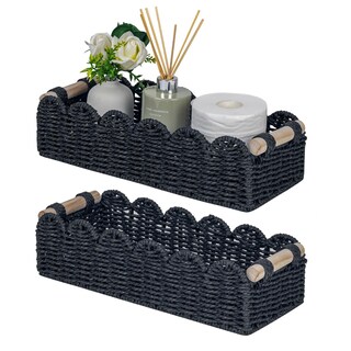 Foto 1 | Foto 1 | Cesta Decorativa Cubesland Con Borde Festoneado Para Sala De Estar Color Negro - Venta Internacional.