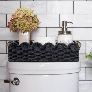 Foto 2 | Foto 2 | Cesta Decorativa Cubesland Con Borde Festoneado Para Sala De Estar Color Negro - Venta Internacional.