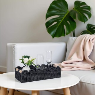 Foto 3 | Foto 3 | Cesta Decorativa Cubesland Con Borde Festoneado Para Sala De Estar Color Negro - Venta Internacional.