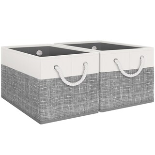 Foto 1 | Foto 1 | Bolsas De Almacenamiento Fab Totes Paquete De 2 Plegables Blancas Y Grises - Venta Internacional.