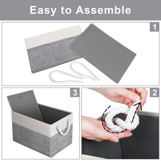 Foto 4 | Foto 4 | Bolsas De Almacenamiento Fab Totes Paquete De 2 Plegables Blancas Y Grises - Venta Internacional.