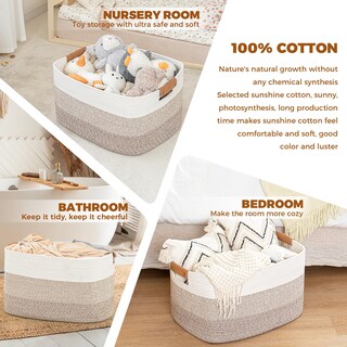 Foto 3 | Foto 3 | Cesta De Almacenamiento Danpinera Grande Tejida 108 L Color Marrón Degradado - Venta Internacional.
