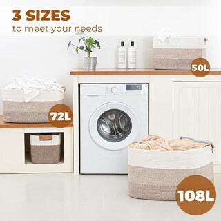 Foto 5 | Foto 5 | Cesta De Almacenamiento Danpinera Grande Tejida 108 L Color Marrón Degradado - Venta Internacional.