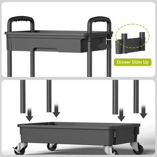 Foto 5 | Foto 5 | Organizador Con Ruedas Sorgion De 3 Niveles Con Cajón Y Ruedas Color Negro - Venta Internacional.
