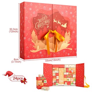 Foto 2 | Foto 2 | Calendario De Adviento Gwhole Christmas 2024 Con 24 Cajas De Regalo Rojas - Venta Internacional.