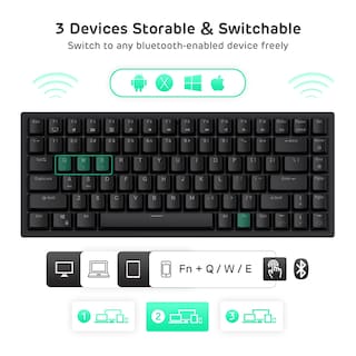 Foto 5 | Foto 5 | Teclado Rk Royal Kludge Rk84 Inalámbrico Rgb 75% Con Rojo Silencioso - Venta Internacional.