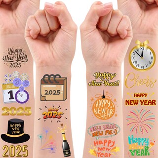 Foto 1 | Foto 1 | Tatuajes Temporales Vnxcrafties Feliz Celebración De Año Nuevo - Venta Internacional.