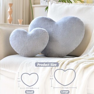 Foto 2 | Foto 2 | Cojín Xvtru Con Forma De Corazón Piel Sintética De Conejo Gris Suave - Venta Internacional.