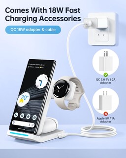 Foto 5 | Foto 5 | Estación De Carga Inalámbrica Houflody 3 En 1 Para Google Pixel - Venta Internacional.