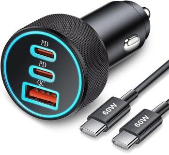Foto 1 | Foto 1 | Cargador De Coche Kenhao De 67 W Con 3 Puertos Usb C Pd/qc Para Samsung Iphone - Venta Internacional.