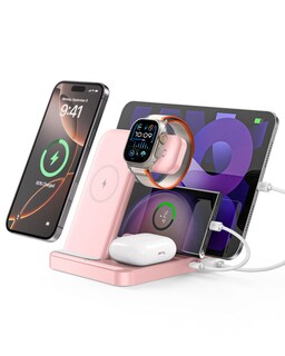 Foto 1 | Foto 1 | Estación De Carga Intoval 5 En 1 Para Iphones/android Color Rosa - Venta Internacional.