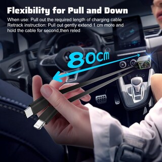 Foto 6 | Foto 6 | Cargador De Coche Whatook Starlight Retráctil Usb-c Y Usb-a - Venta Internacional.