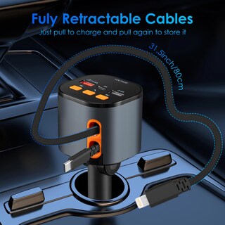 Foto 6 | Foto 6 | Cargador De Coche Mqouny 5 En 1 Fast 90 W Con Bluetooth 5.3 Fm - Venta Internacional.