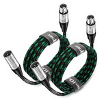 Cable De Micrófono Xlr A Xlr Pro 4 5 M Paquete De 2 Unidades Macho A Hembra Verde - Venta Internacional.
