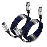 Cable De Micrófono Xlr A Xlr Pro De 6 M Paquete De 2 Unidades Macho A Hembra Azul - Venta Internacional.